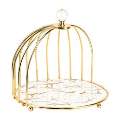 Блюдо сервировочное 21,5*21,5*20см "Белый мрамор" п/у (фрф) (12)