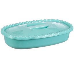 Миска 1,5л прямоугольная с/кр Аквамарин пласт.(1/35)