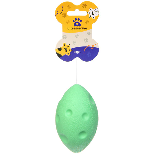 Игрушка - регби д/собак средних, мелких и крупных пород "Сырик для Бро",10*6*6см, цв.зел (1/12)