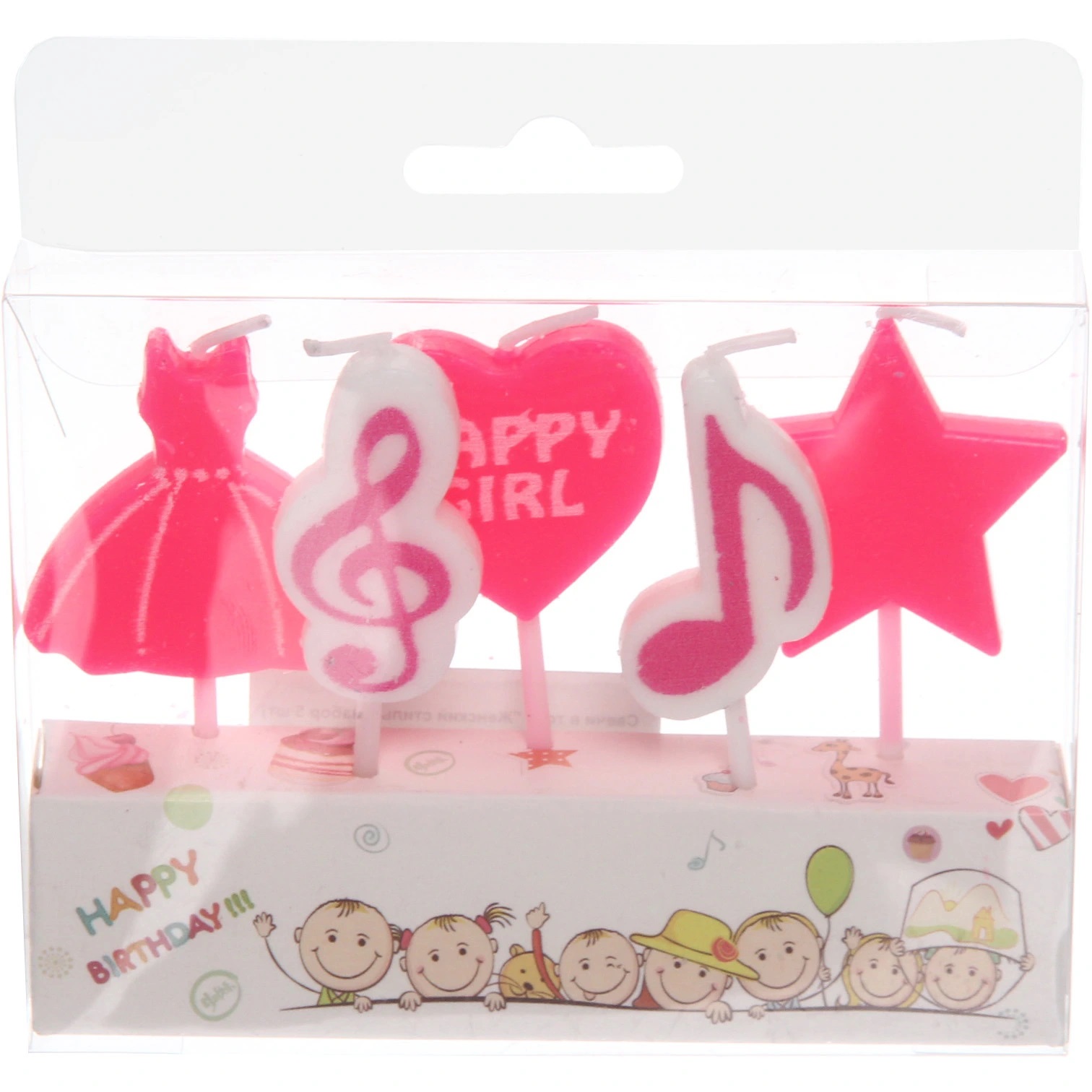 Свечи в торт "Женский стиль" (набор 5 шт) (1/12)