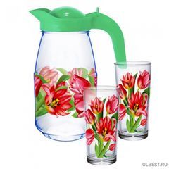 Набор для воды 3пр "Тюльпаны" стекло п/у (1/4)