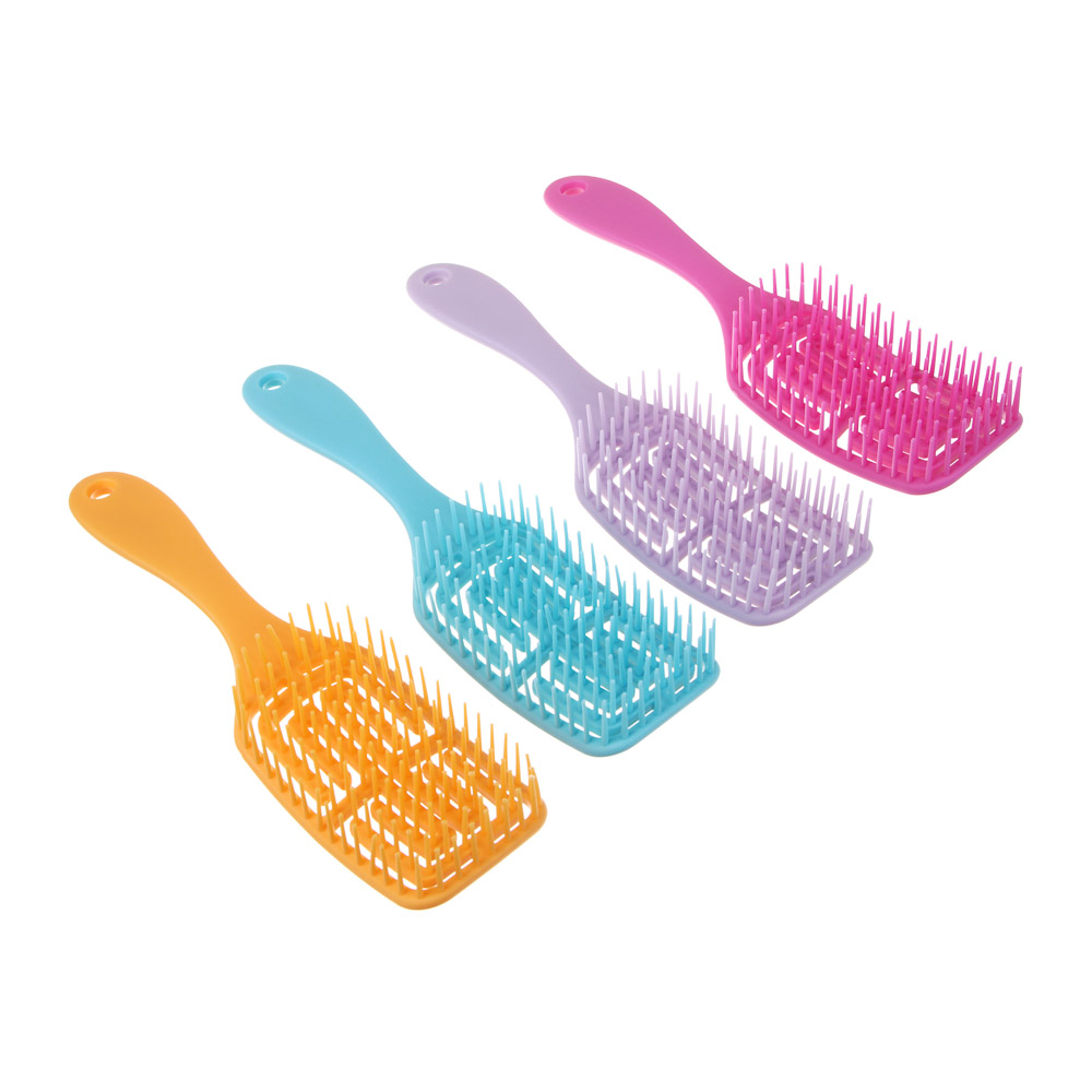 Расческа массажная, продувная, пластик, 20,5x5,5см,4цв  тм ЮНИLOOK (8/8/240)