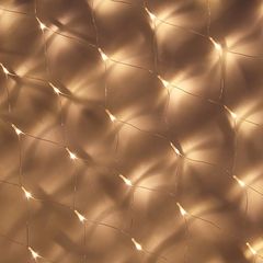 Гирлянда эл. сеть 144LED, 1,6x1,6м, шампань, пост. свечение, ПВХ прозрач., 220В СНОУ БУМ(1/80)