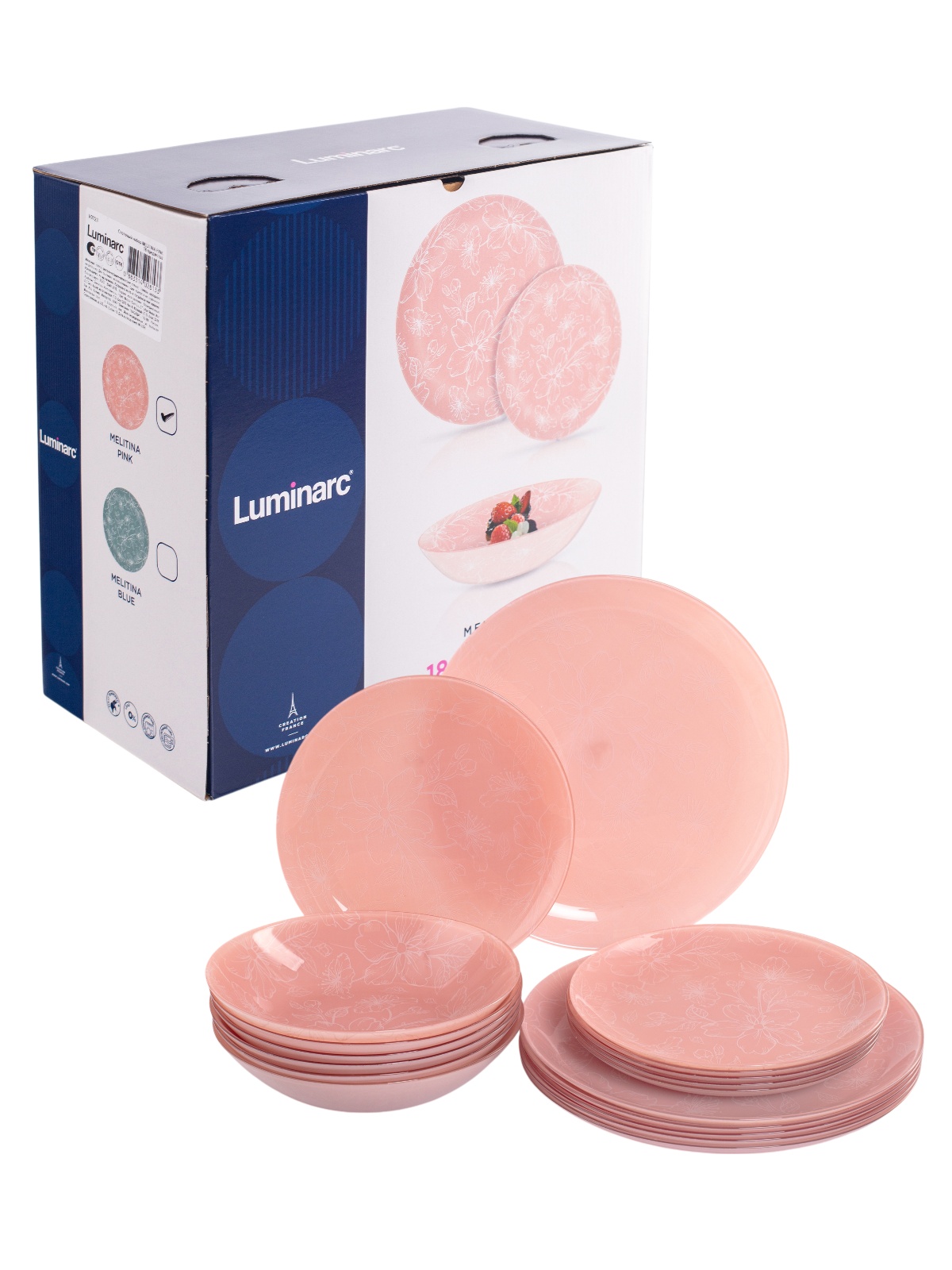 Набор столовый 18пр MELITINA PINK (ударопр.стекло) (1/1)
