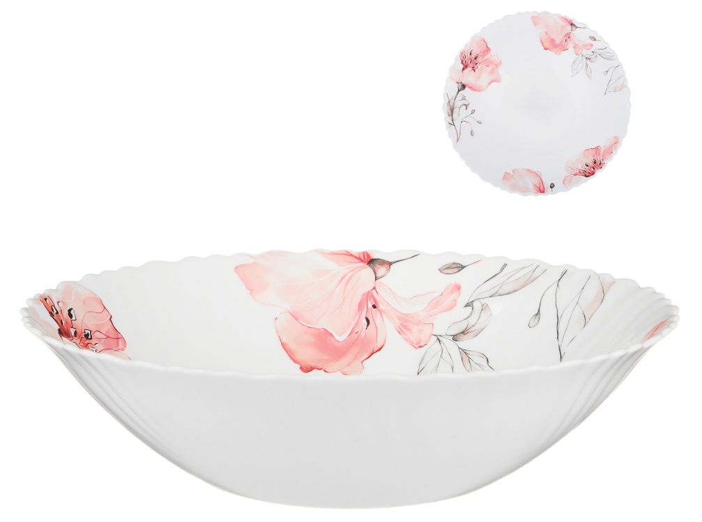 Салатник 24см опаловое стекло MILLIMI Роселла (6/24)