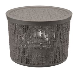 Коробка БЯЗЬ с крышкой D=22cм 4,5л Французский серый пласт.(1/8)