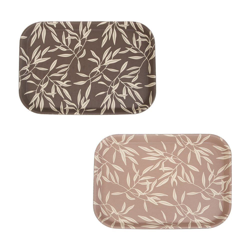 Поднос пласт. прямоуг 35*25см с анитскользящим покрытием (2диз) (1/30)