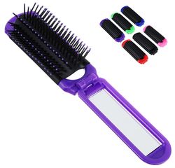 Зеркало дорожное с расческой пластик 4*19,5см (6цв) (1/12/600)