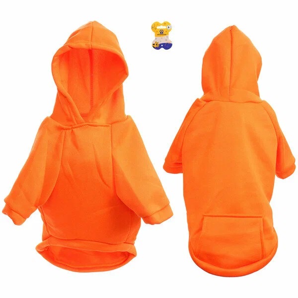 Кофта - толстовка для мелких пород собак "BRO Style", цвет оранжевый, р 2XL (на флисе)(1/1)