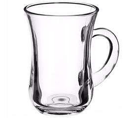 Стакан Tea&Coffee 140мл для чая с ручкой стекло(12)
