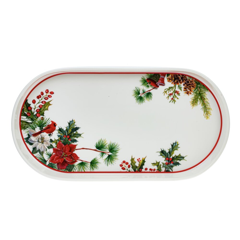 Блюдо "Зимнее волшебство" L30 W16 H2,5см (фарф.) (1/1/18)