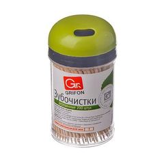 Зубочистки 200шт дерево в пластиковой баночке GRIFON (24/24)