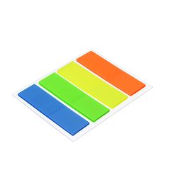 Закладки с клеевым краем пластиковые 45*12мм, 4*25л, прямоу (4цв) (25/25)