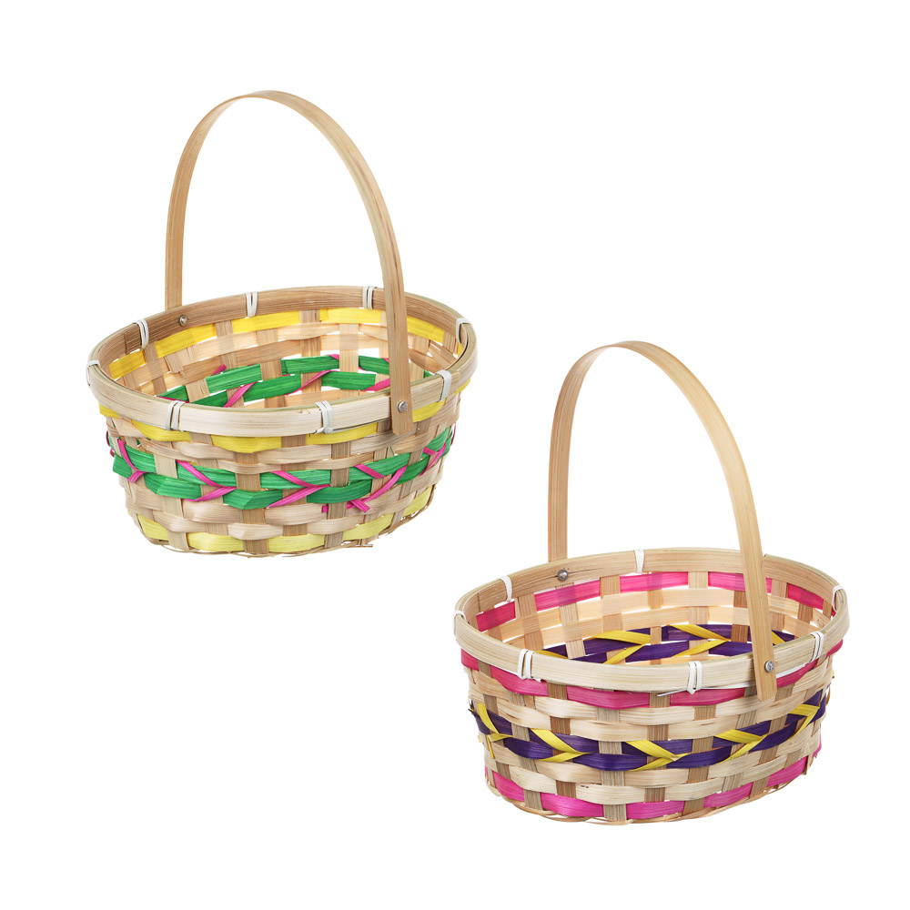 Корзинка плетеная, вертикальная, бамбук 23,5х21х11,5 см (2/2/48)