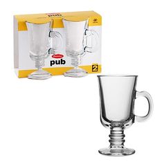Набор кружек 2пр Pub Irish coffee 215мл с ручкой п/уп стекло(1/12)