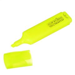 Маркер-выделитель желтый линия 4мм, плоский корпус, скошенный наконечник (1/12)