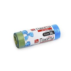 Пакеты для мусора 30л 10шт GRIFON с завязками (10мкм) (1/32/32)