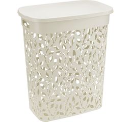 Корзина для белья ФЛОРА 35л Белый ротанг пласт.(1/5)