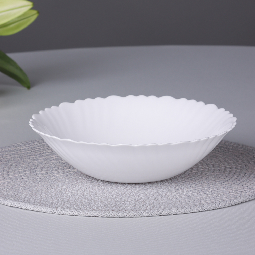 Салатник 19см 700мл опаловое стекло, MILLIMI Бьянко Плюс (6/36)