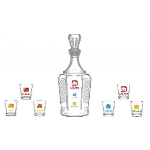 Набор для вина 7пр "Наливайка"/"Drink" (графин + 6 стаканов 50мл) стекло п/у (1/4)