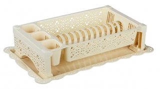 Сушилка для посуды "Кружево" (бежевый) пласт.(6)