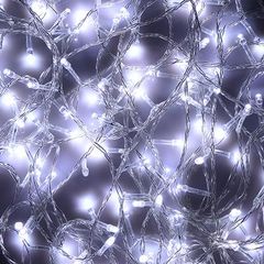 Гирлянда электр. Вьюн  14м, 180LED, белый мерцание,прозр. провод, 220В СНОУ БУМ (1/60)