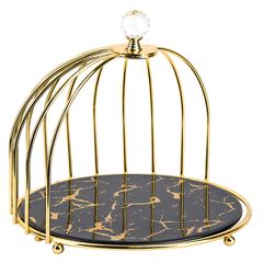 Блюдо сервировочное 26,5*26,5*21см "Черный мрамор" п/у (фрф) (8)