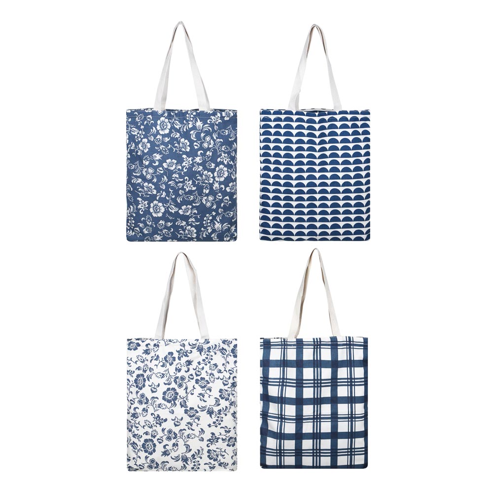 Сумка-шоппер хозяйственная, 37х41см, до 7кг, 4диз, синий цвет VETTA (8/48)