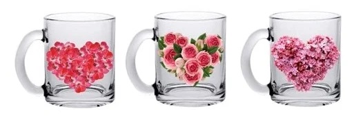 Кружка 200мл "Green tea" Цветочное сердце стекло (20/1320)