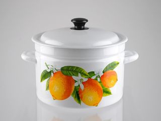 Кастрюля  4,0л цил с/дек (слоновая) (4)