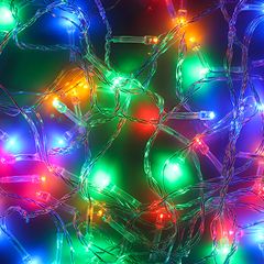 Гирлянда электр. Вьюн  9м, 100LED, мультицвет, 8 реж, прозр провод, 220В СНОУ БУМ (1/100)