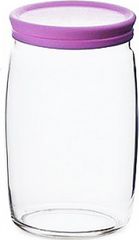 Банка Cesni 1,1л сиреневая пл/кр стекло(6)