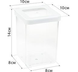 Емкость д/сыпуч.продуктов 1,0л СТЕП 10*10*14см Белый,пласт (1/12)