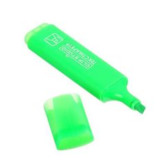 Маркер-выделитель зеленый, плоский корпус, скошенный наконечник, линия 4мм (1/12)