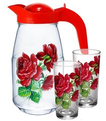 Набор для воды 3пр "Роза" стекло п/у (1/4)