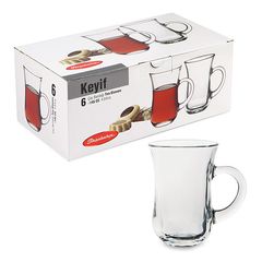 Набор стаканов д/чая 6пр Tea&Coffee с ручкой 140мл п/уп стекло(1/4)
