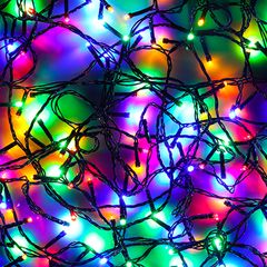 Гирлянда электр. Вьюн  5м, 50LED, мультицвет, 8 реж, зеленый провод, пит 3*АА СНОУ БУМ (1)