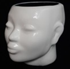 Кашпо цветочное Нефертити, 16x19см, гипс, белый (1/1)