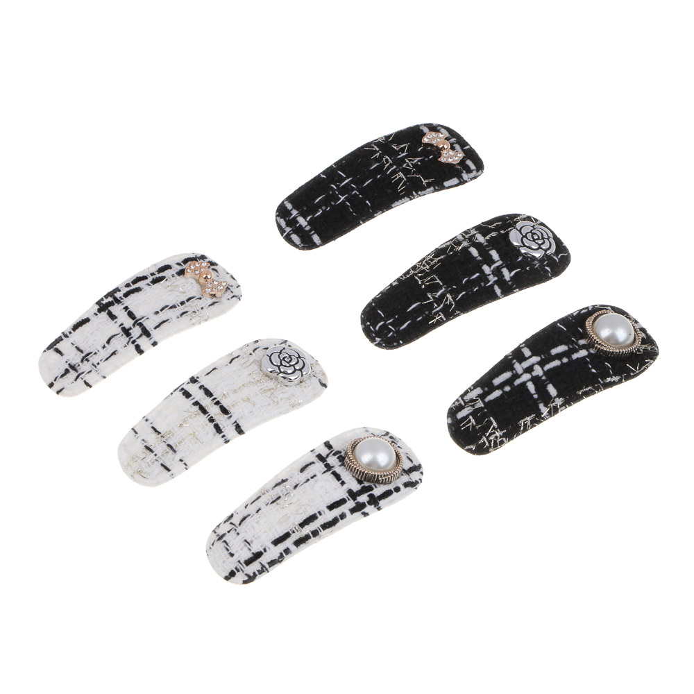 Зажим д/волос, 7,5см, сплав, полиэстер, пластик, 3диз, ACS-127 ЮНИLOOK (12/72)