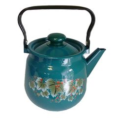 Чайник 3,5л (эмаль) с/рис Бирюзовый,металл (4)