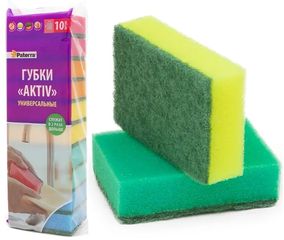 Губки кухонные AKTIV (maxi) 60*90мм "Paterra" 10 шт (34)
