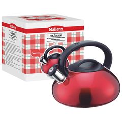 Чайник 3,0л со свист, цельномет, красный (нжс) (1/6)