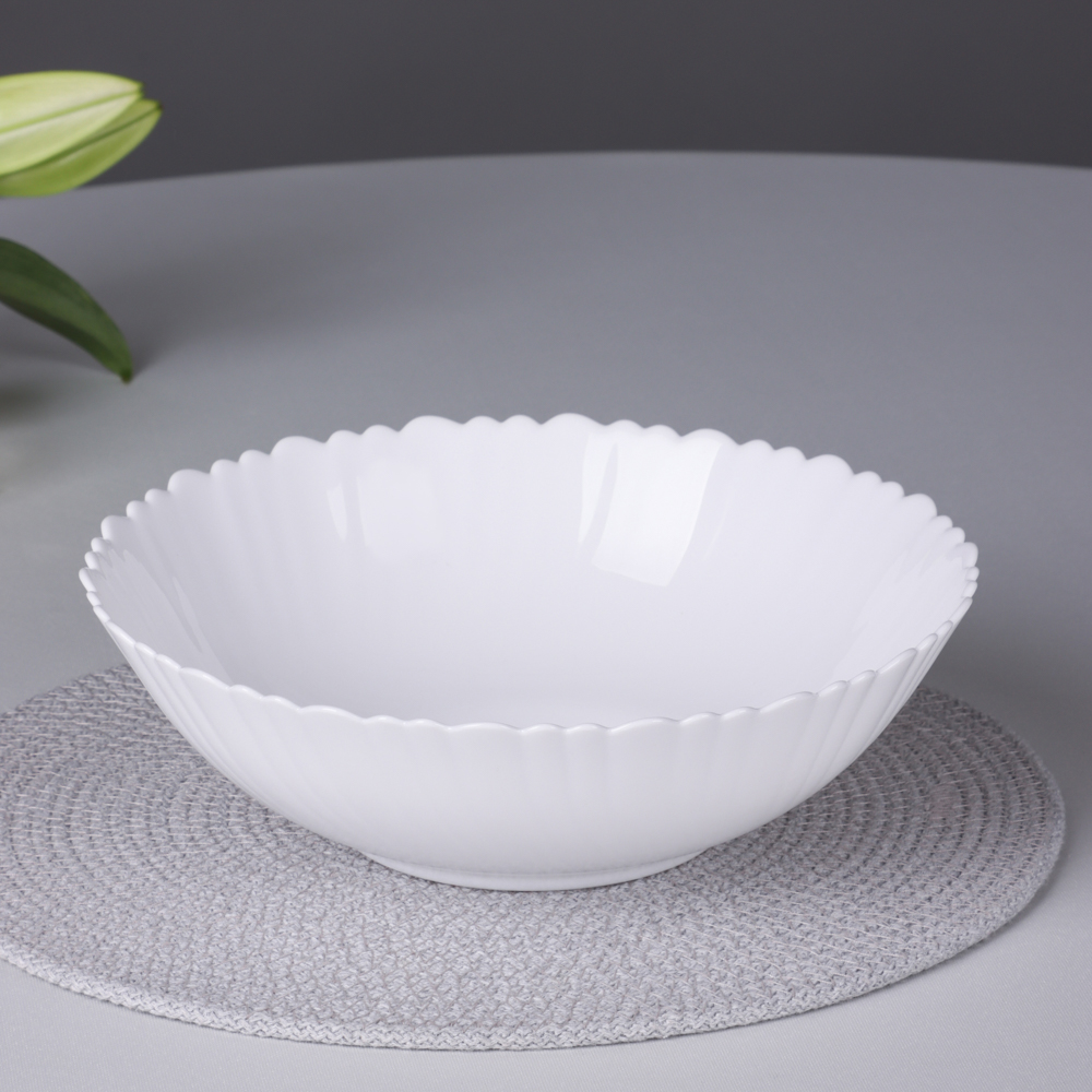 Салатник 23см 1500мл опаловое стекло MILLIMI Бьянко Плюс (6/24)