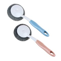 Губка металлическая для мытья посуды с ручкой, пластик, 25,5x9,5x6,5см, 2 цв VETTA (12/12)