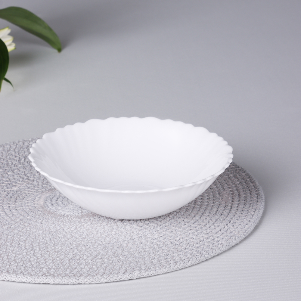 Салатник 16,5см 400мл опаловое стекло, MILLIMI Бьянко Плюс (6/36)