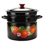 Кастрюля 10,0л с/дек (коричн) эмаль.(1/2)