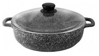 Жаровня 280мм ст/кр литая с АП ТМ Традиция Мрамор алюм.(1/3)