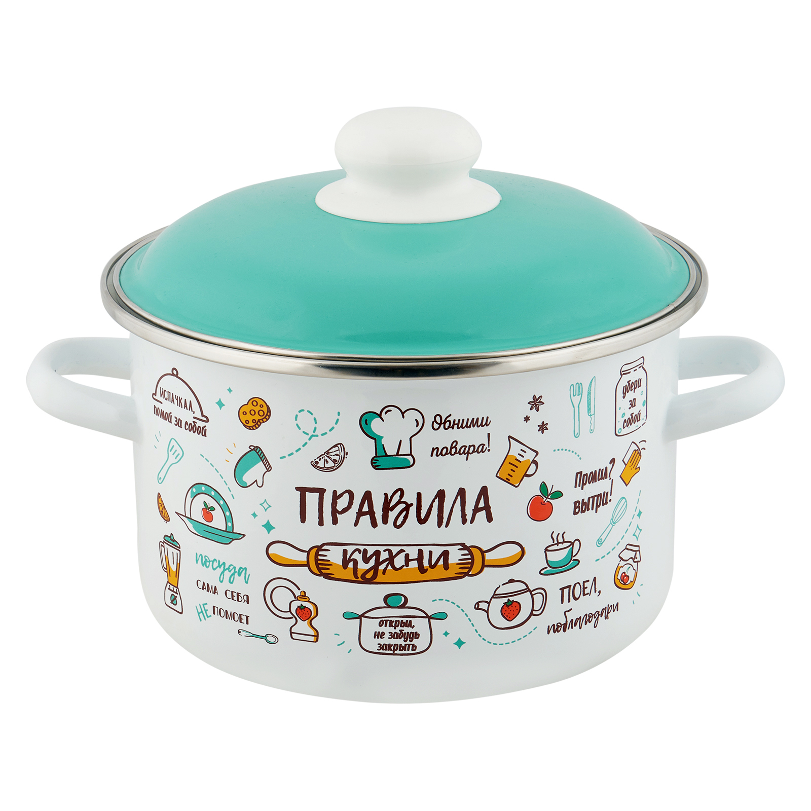 Кастрюля 3,0л Appetite Правила кухни эмаль (1/6)