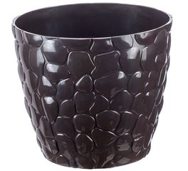 Кашпо "Камни" d=220мм 4,8л Коричневый ротанг пласт.(1/20)