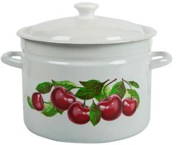 Кастрюля  9,0л с/дек (белая) эмаль(2)